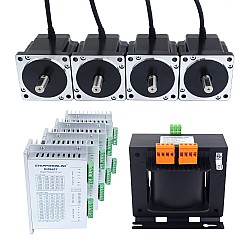 YS Serisi 4 Eksenli Step Motor CNC Kiti 4,8 Nm (679,74 oz.in) Nema 34 Step Motor ve Sürücü ve AC Transformatör