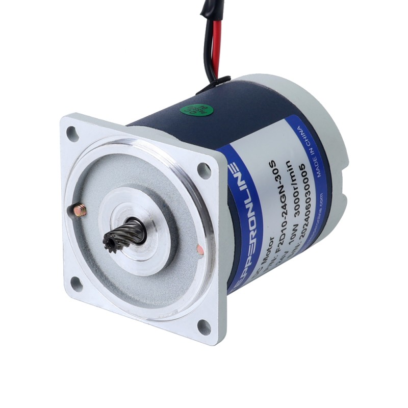 Fırçalanmış 24V 10W 3.00Nm (424.83oz.in) 15RPM 200:1 Düz Şanzımanlı DC Dişli Motoru
