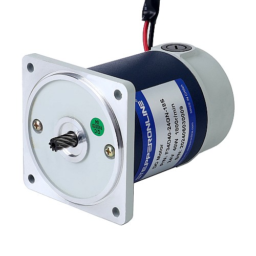 Fırçalanmış 24V 40W 2.14Nm (303.05oz.in) 90RPM 20:1 Düz Şanzımanlı DC Dişli Motoru