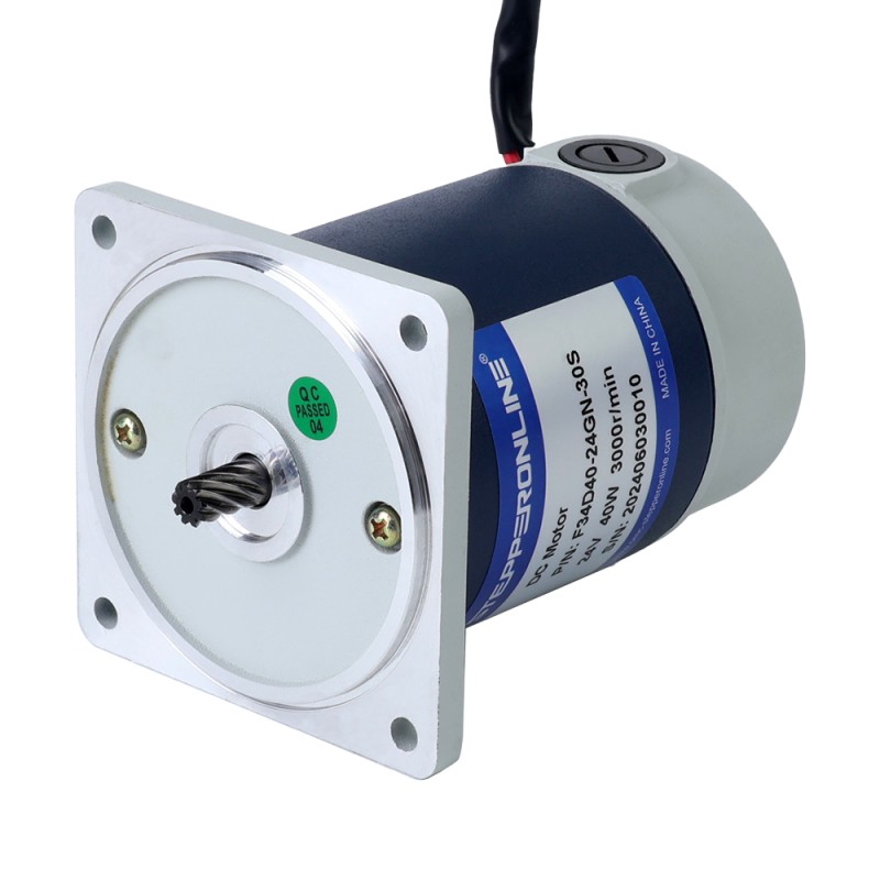 Fırçalanmış 24V 40W 1,28Nm (181,26oz.in) 150RPM 20:1 Düz Şanzımanlı DC Dişli Motoru