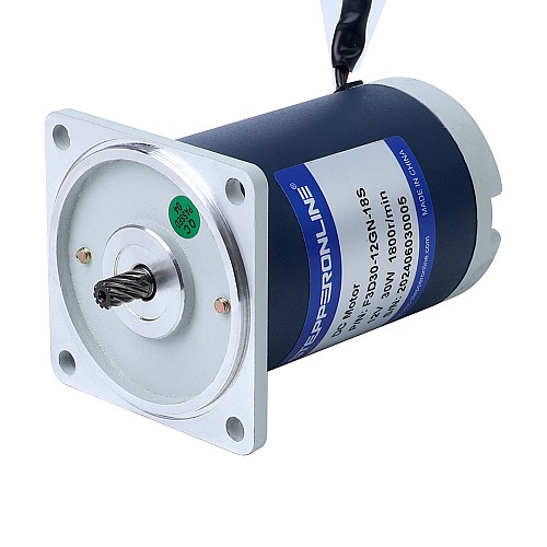 Fırçalanmış 12V 30W 1,60Nm (226,58oz.in) 120RPM 15:1 Düz Şanzımanlı DC Dişli Motoru