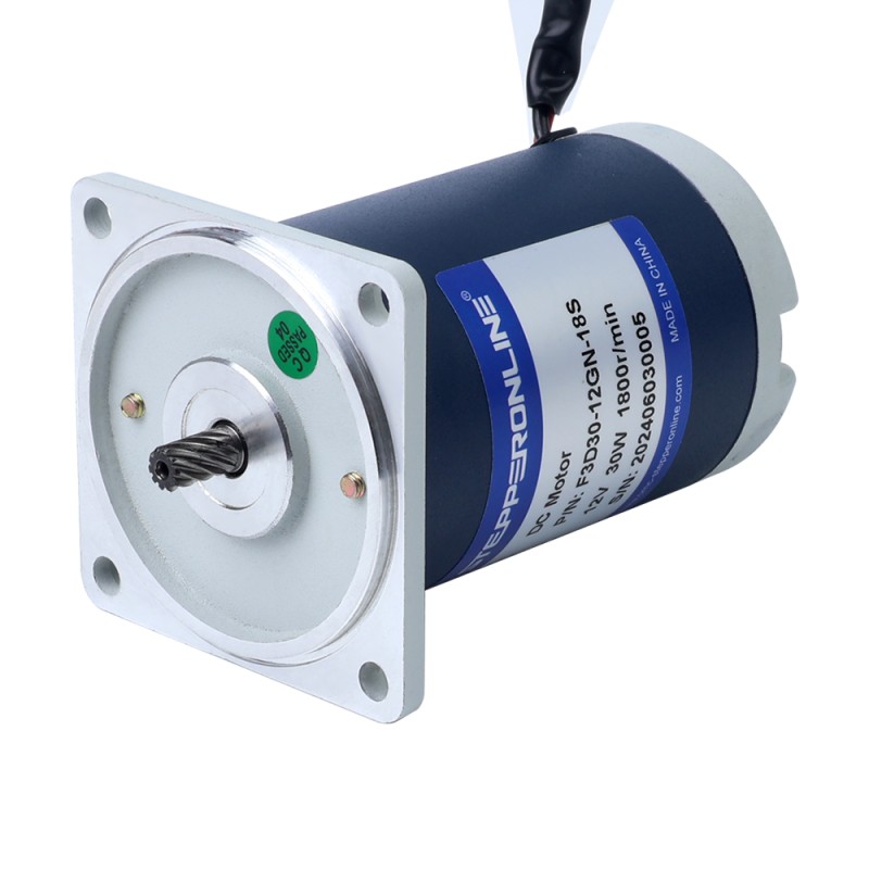 Fırçalanmış 12V 30W 5.00Nm (708.06oz.in) 18RPM 100:1 Düz Şanzımanlı DC Dişli Motoru
