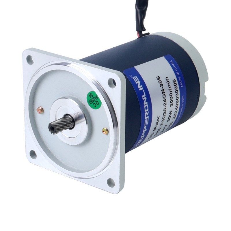 Fırçalanmış 24V 30W 5.00Nm (708.06oz.in) 15RPM 200:1 Düz Şanzımanlı DC Dişli Motoru