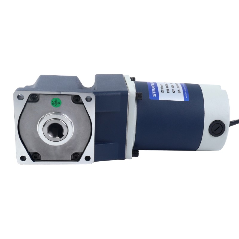 Fırçalanmış 24V 60W 8.00Nm (1132.90oz.in) 30RPM 100:1 Dik Açılı Şanzıman DC Dişli Motoru