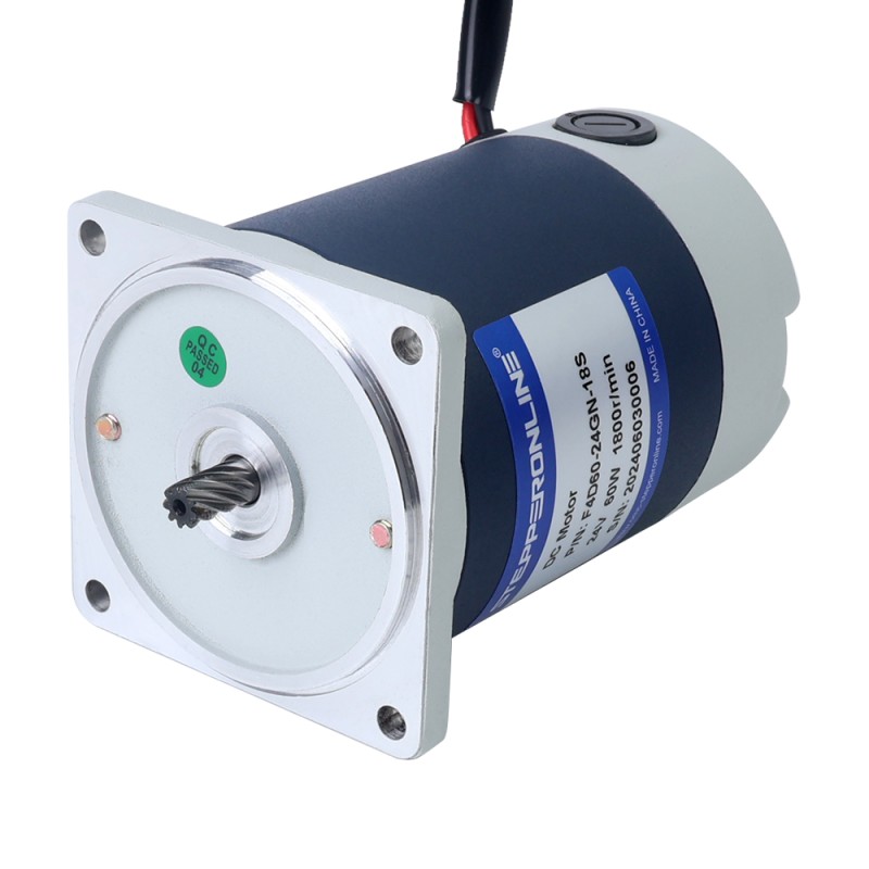 Fırçalanmış 24V 60W 8.00Nm (1132.89oz.in) 36RPM 50:1 Düz Şanzımanlı DC Dişli Motoru