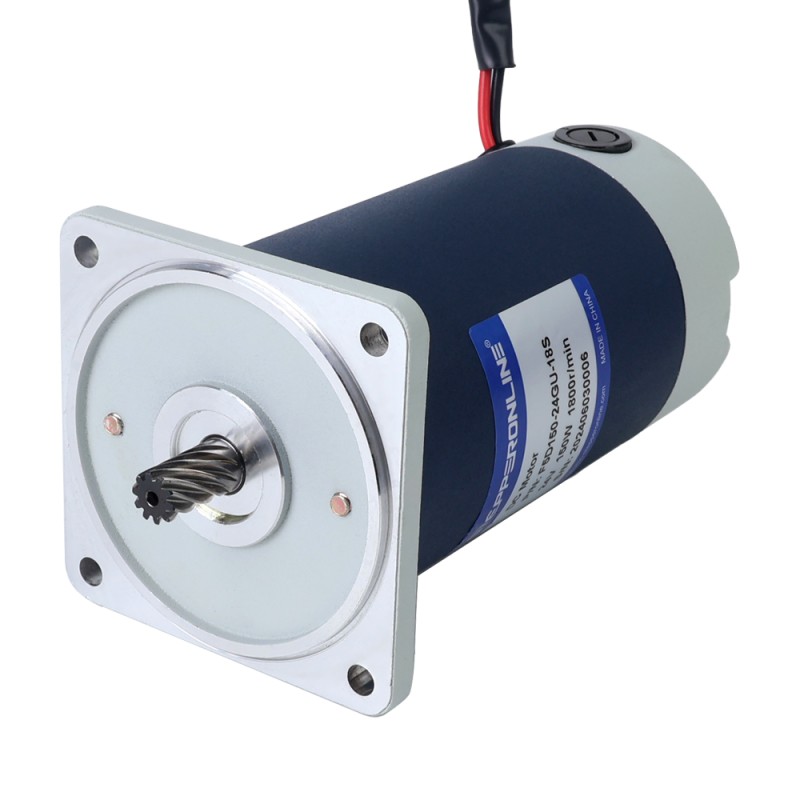 Fırçalanmış 24V 150W 11,93Nm (1689,43oz.in) 120RPM 15:1 Düz Şanzımanlı DC Dişli Motoru