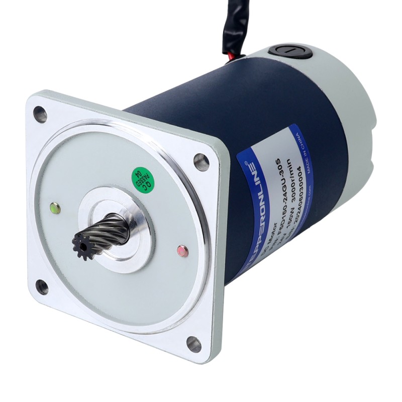 Fırçalanmış 24V 150W 4,78Nm (676,9oz.in) 300RPM 10:1 Düz Şanzımanlı DC Dişli Motoru