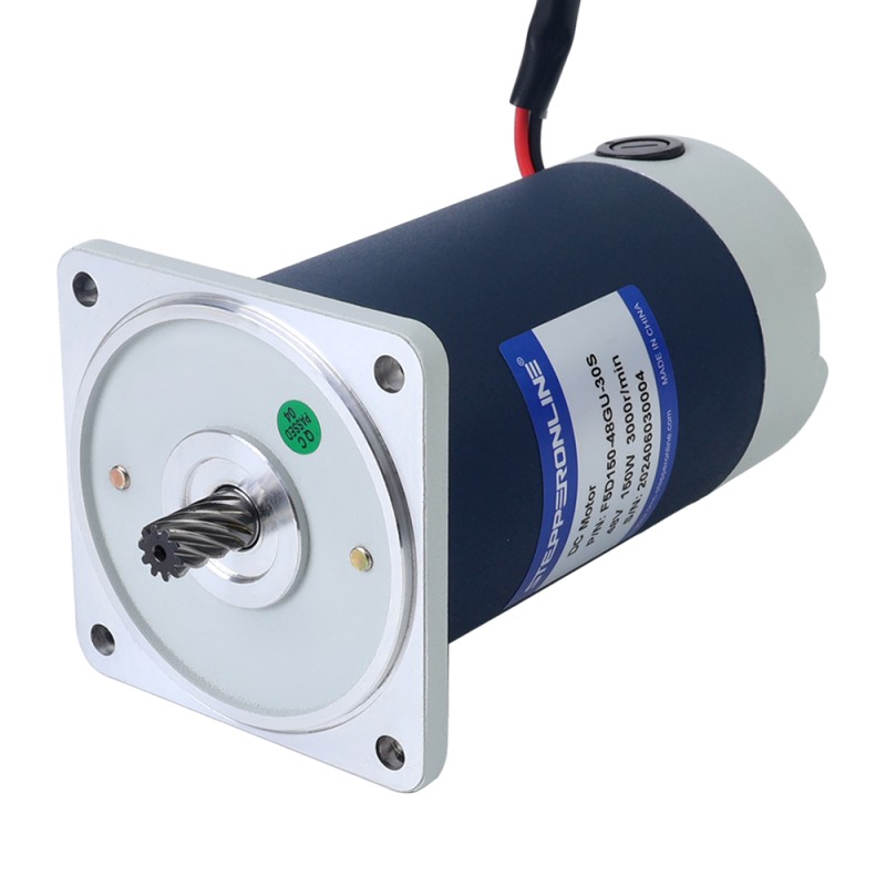Fırçalanmış 48V 150W 20.00Nm (2832.23oz.in) 15RPM 200:1 Düz Şanzımanlı DC Dişli Motoru