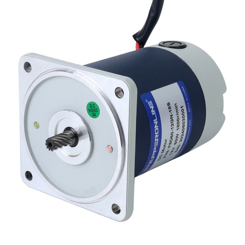 Fırçalanmış 12V 60W 10.00Nm (1416.12oz.in) 9RPM 200:1 Düz Şanzımanlı DC Dişli Motoru