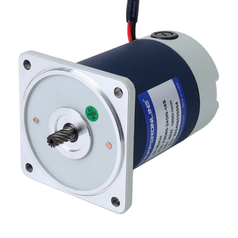Fırçalanmış 24V 60W 10.00Nm (1416.12oz.in) 9RPM 200:1 Düz Şanzımanlı DC Dişli Motoru