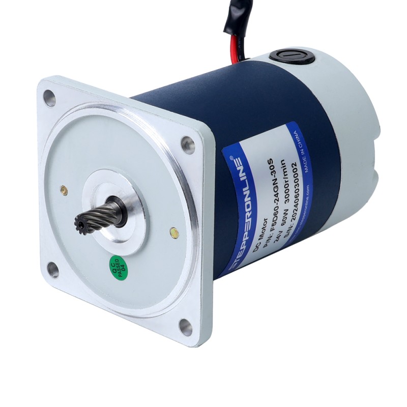 Fırçalanmış 24V 60W 1,54Nm (218,08oz.in) 300RPM 10:1 Düz Şanzımanlı DC Dişli Motoru