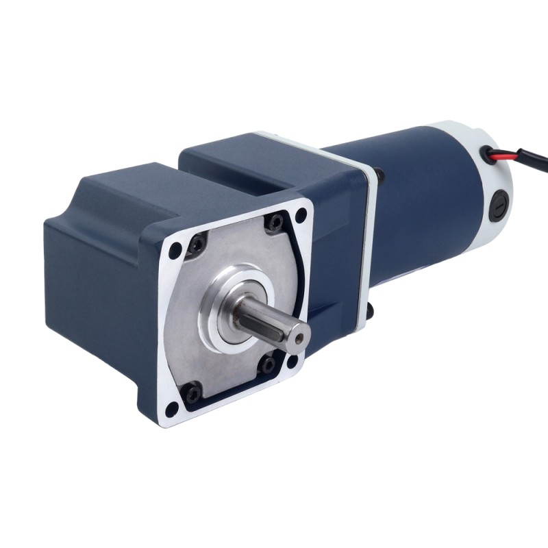 Fırçalanmış 48V 90W 2.04Nm (288.89oz.in) 300RPM 10:1 Dik Açılı Şanzıman DC Dişli Motoru
