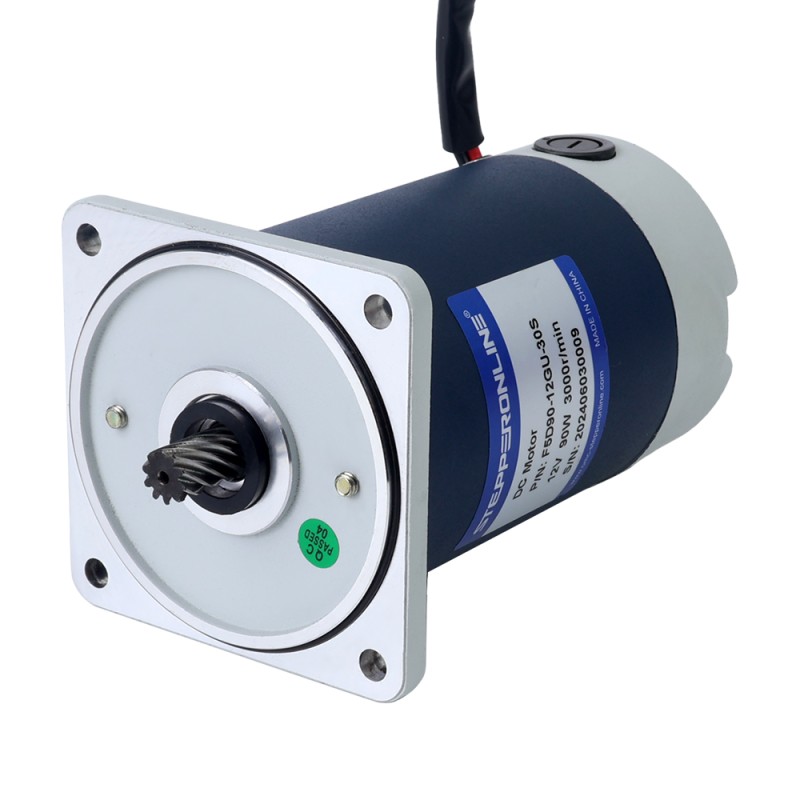 Fırçalanmış 12V 90W 16,89Nm (2391,82oz.in) 30RPM 100:1 Düz Şanzımanlı DC Dişli Motoru