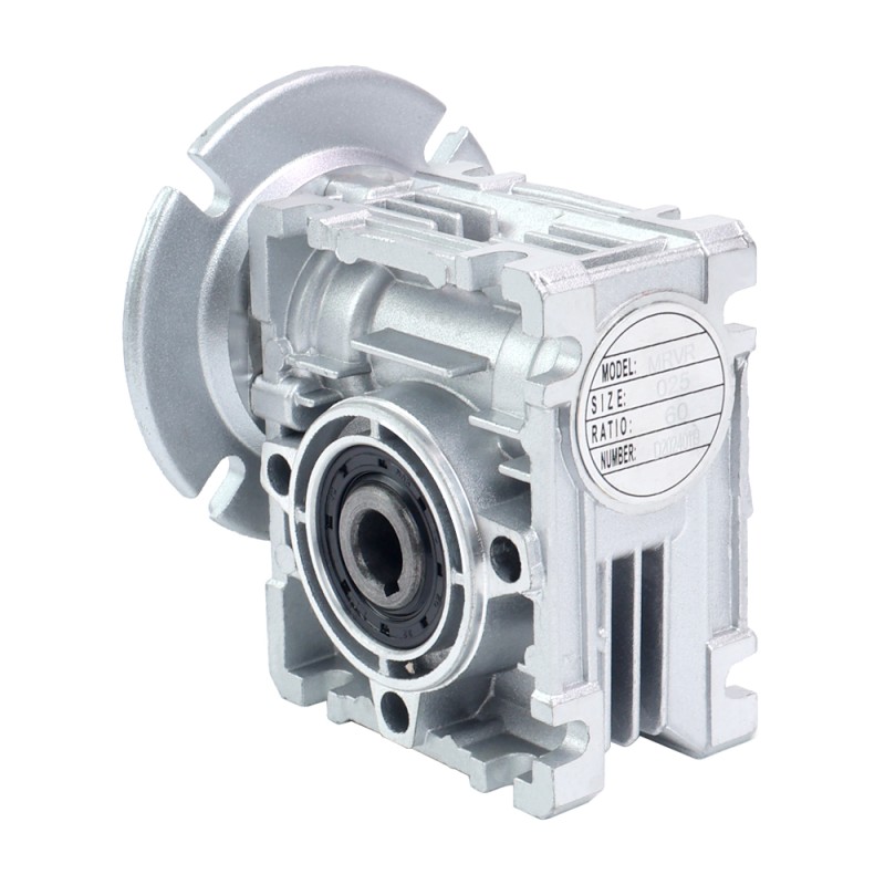 MRVR025 Sonsuz Dişli Kutusu 15:1 Oran Φ9mm Giriş Mili ve 56B14 Motor Giriş Flanşı