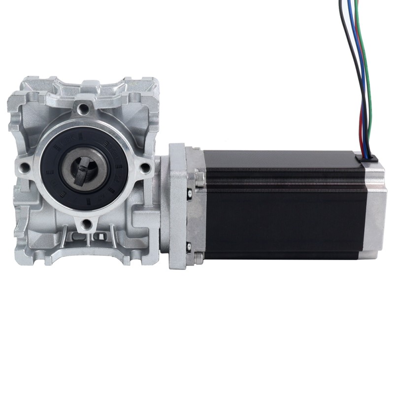 Nema 23 Step Motor 113 mm Dişli Oranı 50:1 Sonsuz Dişli Kutusu NMRVS30 Sonsuz Dişli Hız Düşürücü