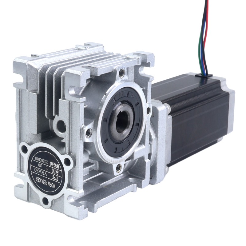 Nema 23 Step Motor 113 mm Dişli Oranı 20:1 Sonsuz Dişli Kutusu YRV30 Sonsuz Dişli Hız Düşürücü - 23HS45-4204S-YRV30-G20 | StepperOnline