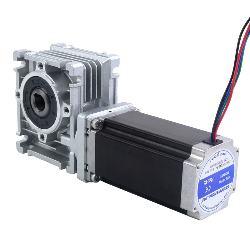 Nema 23 Step Motor 113 mm Dişli Oranı 20:1 Sonsuz Dişli Kutusu YRV30 Sonsuz Dişli Hız Düşürücü - 23HS45-4204S-YRV30-G20 | StepperOnline