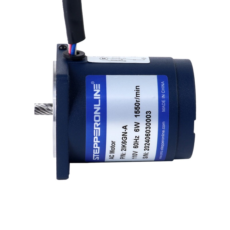 6W 110VAC 60Hz 103RPM 0,45Nm (63,73oz.in) Flanşlı 60mm Mahmuzlu Redüktör Tek Fazlı AC Endüksiyon Motoru
