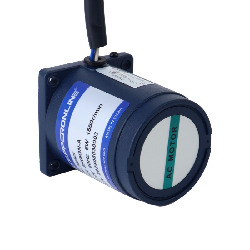 6W 110VAC 60Hz 103RPM 0,45Nm (63,73oz.in) Flanşlı 60mm Mahmuzlu Redüktör Tek Fazlı AC Endüksiyon Motoru