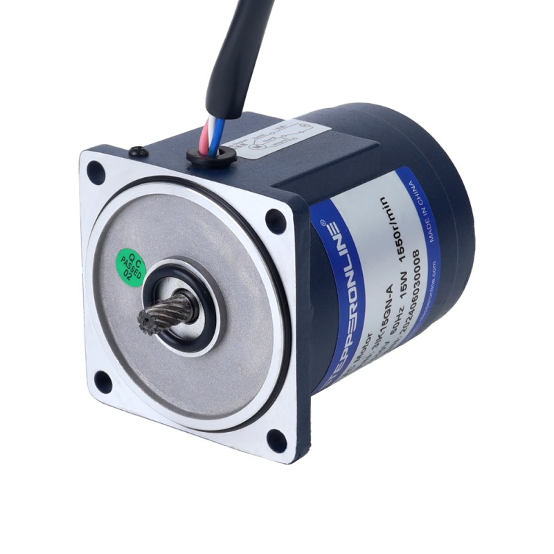 15W 110VAC 60Hz 103RPM 1,11Nm (157,19oz.in) Flanşlı 70mm Mahmuzlu Dişli Kutusu Tek Fazlı AC Endüksiyon Motoru