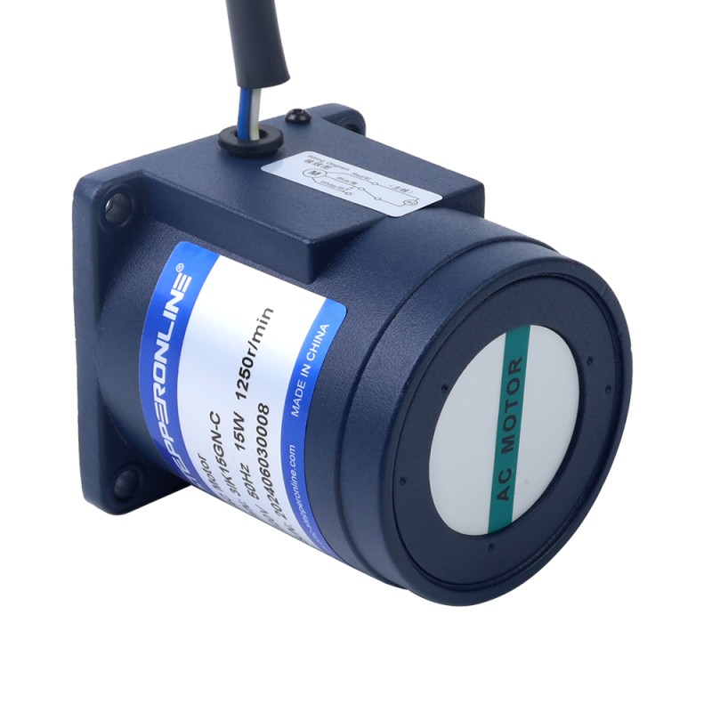 15W 220VAC 50Hz 13,5RPM 5,00Nm (708,06oz.in) Flanşlı 70mm Mahmuzlu Redüktör Tek Fazlı AC Endüksiyon Motoru