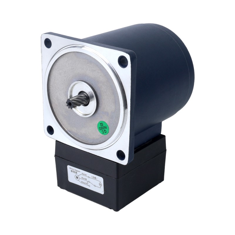 25W 110VAC 7,5 RPM 16,00 Nm (2265,79 oz.in) Flanş 80 mm Dik Açı Şanzıman Kama Yolu Şaft Tek Fazlı AC Endüksiyon Motoru