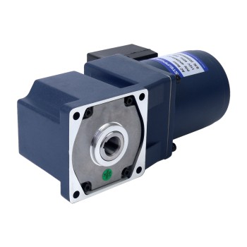 25W 110VAC 60Hz 45RPM 3,90Nm (552,29oz.in) Flanşlı 80mm Dik Açılı Şanzıman İçi Boş Şaft Tek Fazlı AC Endüksiyon Motoru