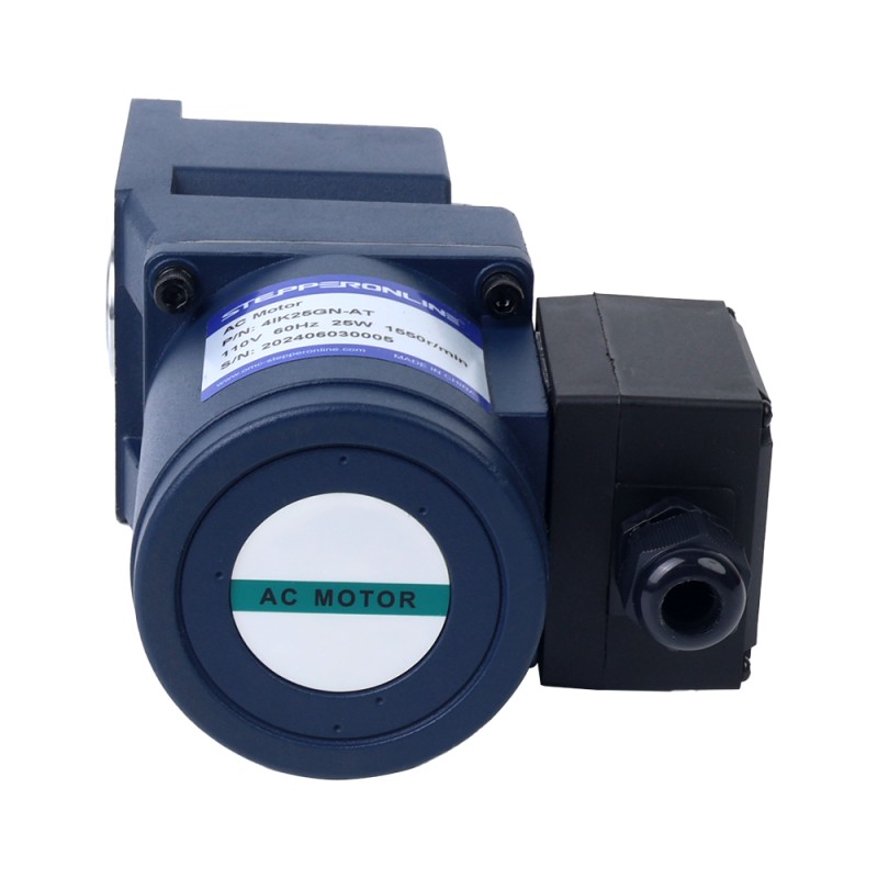 25W 220VAC 50Hz 27RPM 6,50Nm (920,48oz.in) Flanşlı 80mm Dik Açılı Şanzıman İçi Boş Şaft Tek Fazlı AC Endüksiyon Motoru