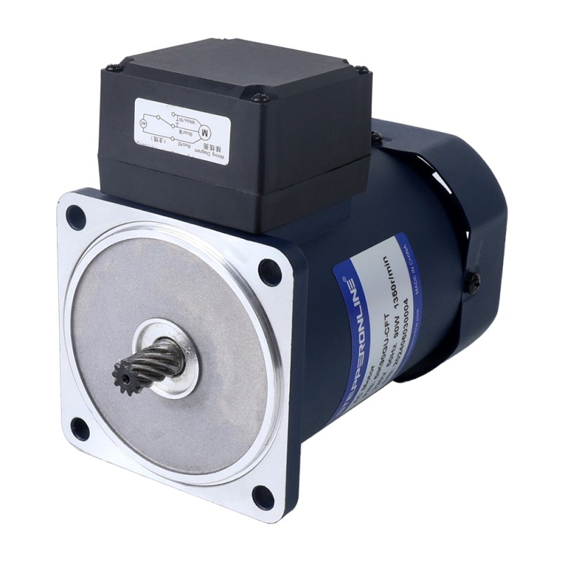 90W 220VAC 27RPM 21.00Nm (2973.84oz.in) Flanşlı 90mm Dik Açılı Şanzıman Kama Yolu Şaft Tek Fazlı AC Endüksiyon Motoru