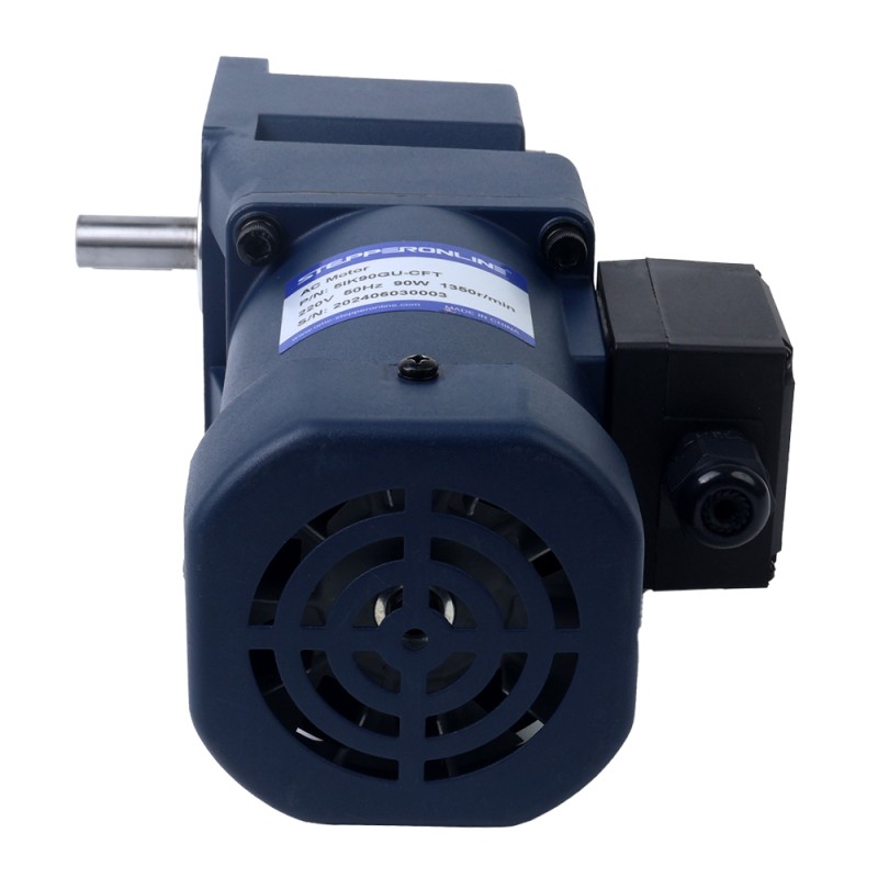 90W 110VAC 67,5RPM 9,30Nm (1316,99oz.in) Flanş 90mm Dik Açı Şanzıman Kama Yolu Şaft Tek Fazlı AC Endüksiyon Motoru