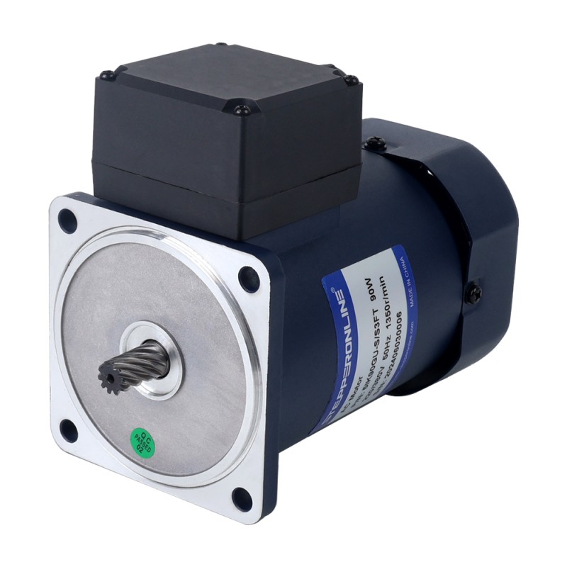 90W 220/380VAC 45RPM 14.00Nm (1982.56oz.in) Flanşlı 90mm Dik Açılı Şanzıman Kama Yolu Şaft Üç Fazlı AC Endüksiyon Motoru