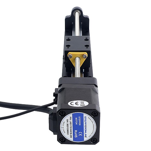 Nema 17 Adım Motoru Kılavuz Vidalı Doğrusal Aktüatör 2,5A Strok 200mm 0,5Nm (70,81oz.in) Sensörlü 12,7mm (0,5") Kılavuz