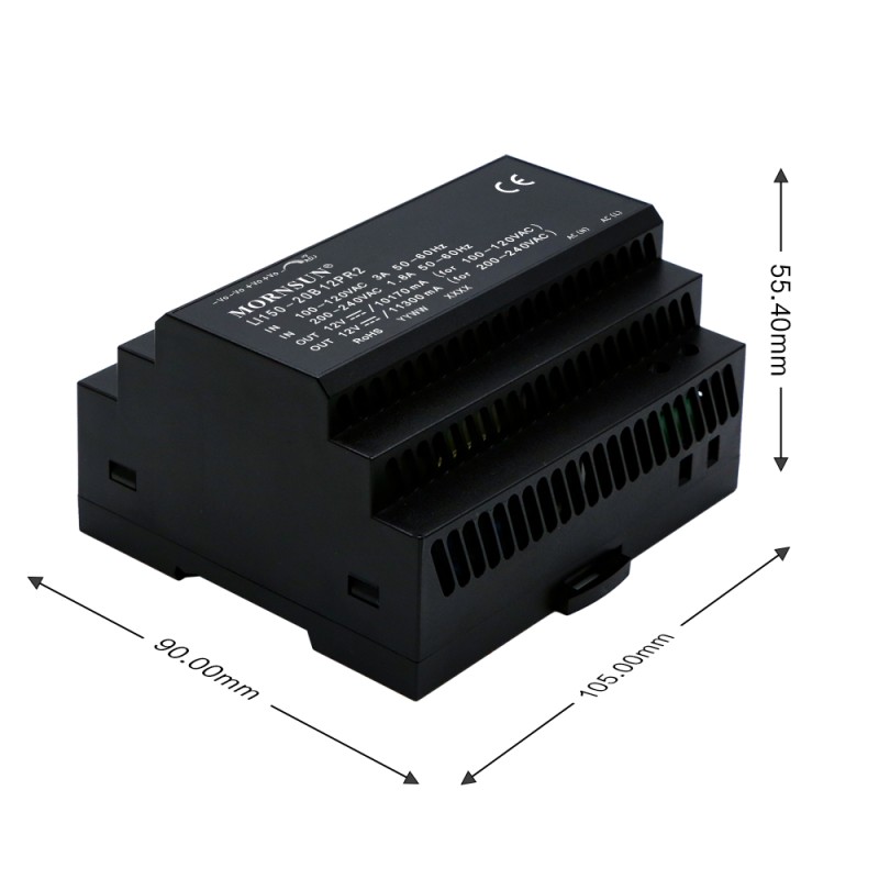 150W 48V 3.2A 85-264VAC/120-370VDC DIN Ray Anahtarlama Güç Kaynağı