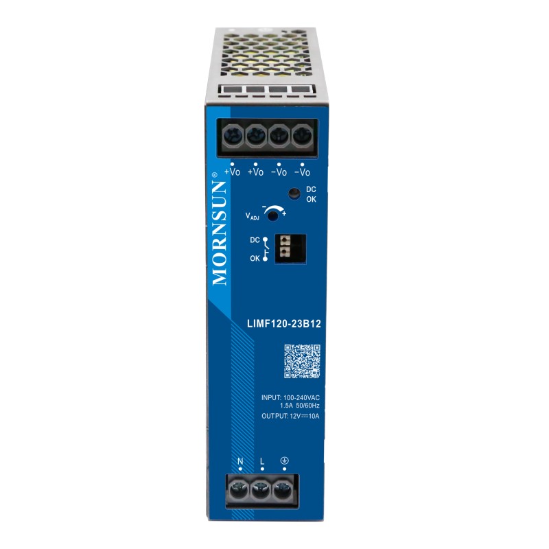 PFC Fonksiyonlu 120W 24V 5.0A 85-277VAC/120-390VDC DIN Ray Anahtarlama Güç Kaynağı