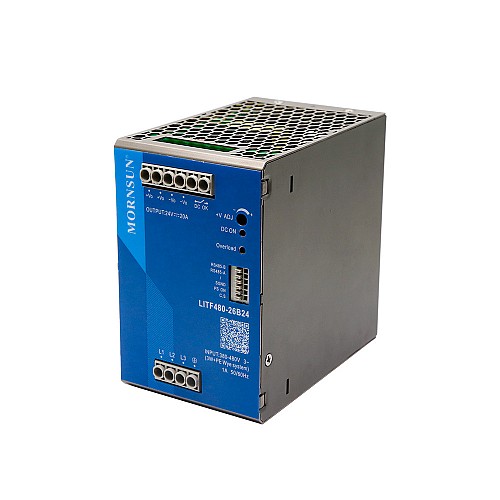 PFC Fonksiyonlu 480W 24V 20.0A 3x320-600VAC/450-800VDC DIN Ray Anahtarlama Güç Kaynağı