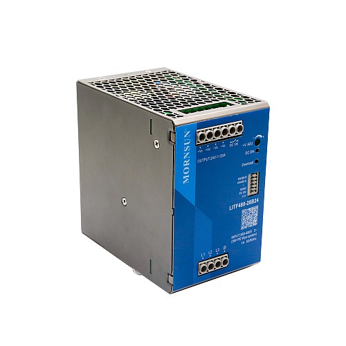 PFC Fonksiyonlu 480W 24V 20.0A 3x320-600VAC/450-800VDC DIN Ray Anahtarlama Güç Kaynağı