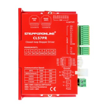 Y Serisi Modbus RS485 Kapalı Döngü Adım Motoru Sürücüsü 0-5,0A 20-50VDC Nema 17, 23, 24 Adım Motoru için