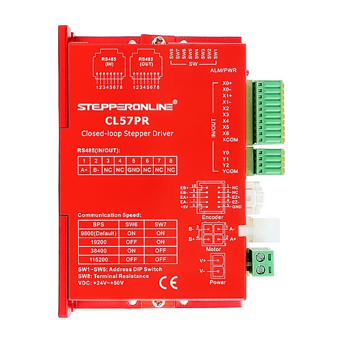 Y Serisi Modbus RS485 Kapalı Döngü Adım Motoru Sürücüsü 0-5,0A 20-50VDC Nema 17, 23, 24 Adım Motoru için - CL57PR | StepperOnline