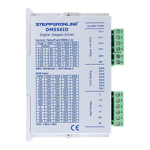 Nema 23, 24, 34 Step Motorlar için 0-4.0A 24-50VDC Giriş/Çıkış Kontrol Step Motor Sürücüsü - DM556IO | StepperOnline