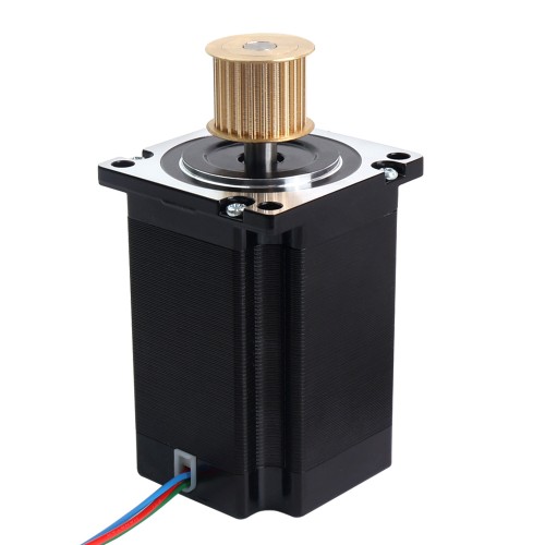 Nema 23 3 Fazlı Adım Motoru 1,7 Nm (240,79 oz.in) 5,8 A 57x57x80,7 mm 3 Kablolu Zamanlama Kayış Kasnağı ile