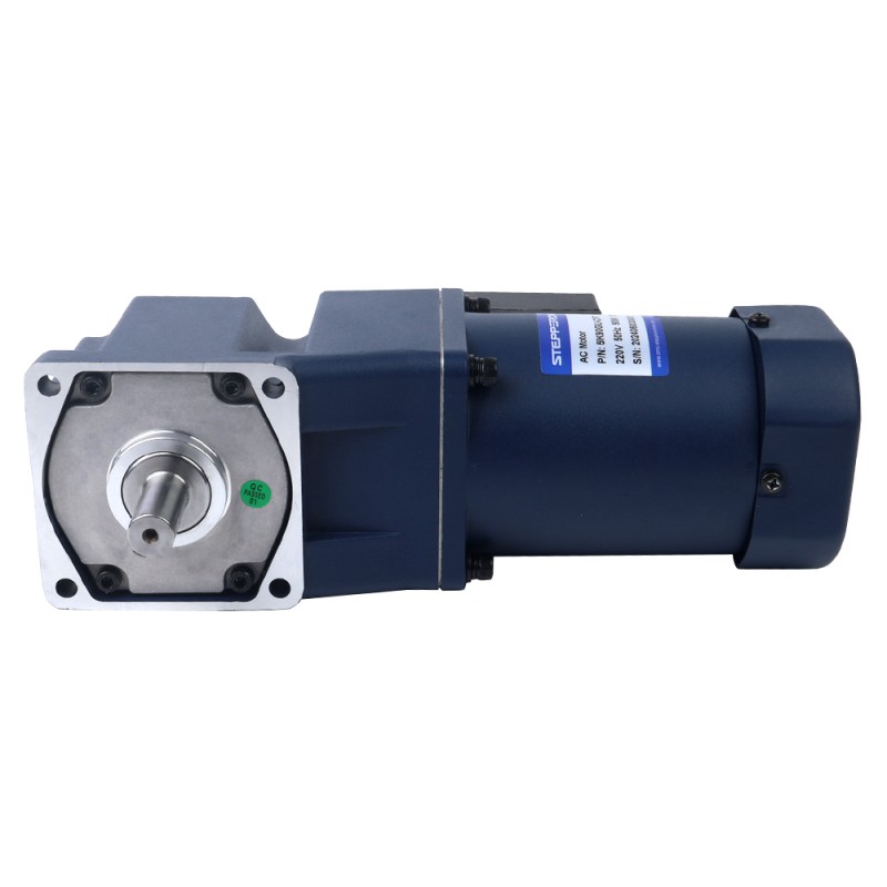 90W 220VAC 27RPM 21.00Nm (2973.84oz.in) Flanşlı 90mm Dik Açılı Şanzıman Kama Yolu Şaft Tek Fazlı AC Endüksiyon Motoru