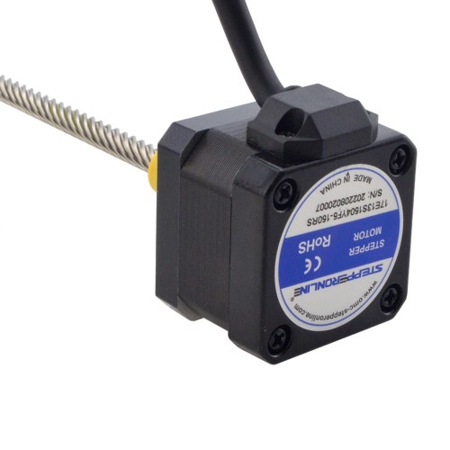 NEMA 17 Harici Acme Lineer Adım Motoru 1,5A 34mm Yığın Vida Bağlantısı 25,4mm (1") Bağlantı Uzunluğu 150mm