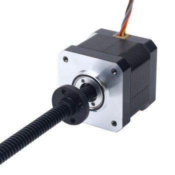 Nema 17 Yüksek Sıcaklık Dış Trapezoidal Doğrusal Adım Motoru 1.68A Kablo 4mm (0.15748") Vida Uzunluğu 350mm