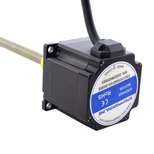 NEMA 23 Harici Acme Lineer Adım Motoru 3.0A 56mm Yığın Vida Bağlantısı 1.27mm (0.05") Bağlantı Uzunluğu 200mm