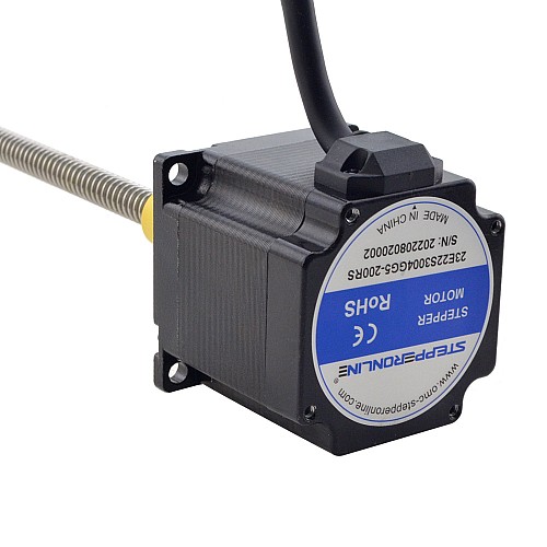 NEMA 23 Harici Acme Lineer Adım Motoru 3.0A 56mm Yığın Vida Bağlantısı 2.54mm (0.1") Bağlantı Uzunluğu 200mm