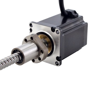 NEMA 23 Harici Bilyalı Vidalı Lineer Adım Motoru 4.0A 76mm Yığın Vidalı Uç 10mm (0,3937") Uç Uzunluğu 200mm