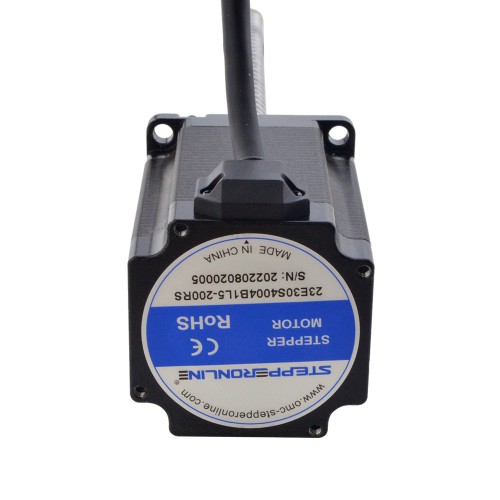 NEMA 23 Harici Bilyalı Vidalı Lineer Adım Motoru 4.0A 75mm Yığın Vidalı Uç 10mm (0,3937") Uç Uzunluğu 200mm