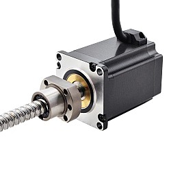 NEMA 23 Harici Bilyalı Vidalı Lineer Adım Motoru 4.0A 75mm Yığın Vidalı Uç 5mm (0.1969") Uç Uzunluğu 200mm
