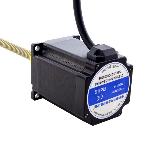 CN Satışta - NEMA 23 Harici Acme Lineer Adım Motoru 4.0A 76mm Yığın Vidalı Kablo 2.54mm (0.1") Kablo Uzunluğu 200mm