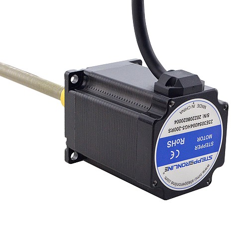 CN Satışta - NEMA 23 Harici Acme Lineer Adım Motoru 4.0A 76mm Yığın Vidalı Kablo 5.08mm (0.2") Kablo Uzunluğu 200mm
